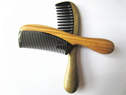 Myhsmooth Horn & Sandalwood Comb | TRUE Shift Toxin‑Free Grooming Tool