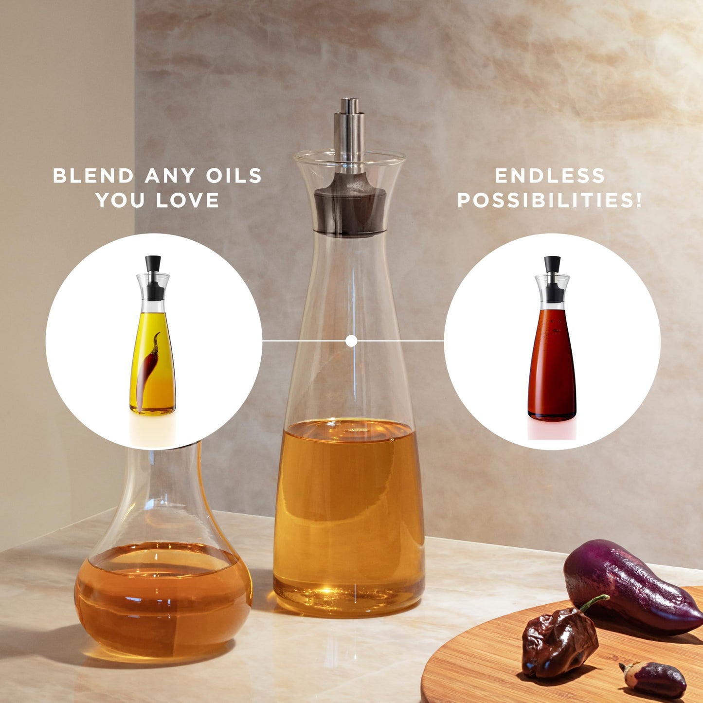 Eva Solo Oil and Vinegar Carafe: 0.5L Drip-Free Glass Flask