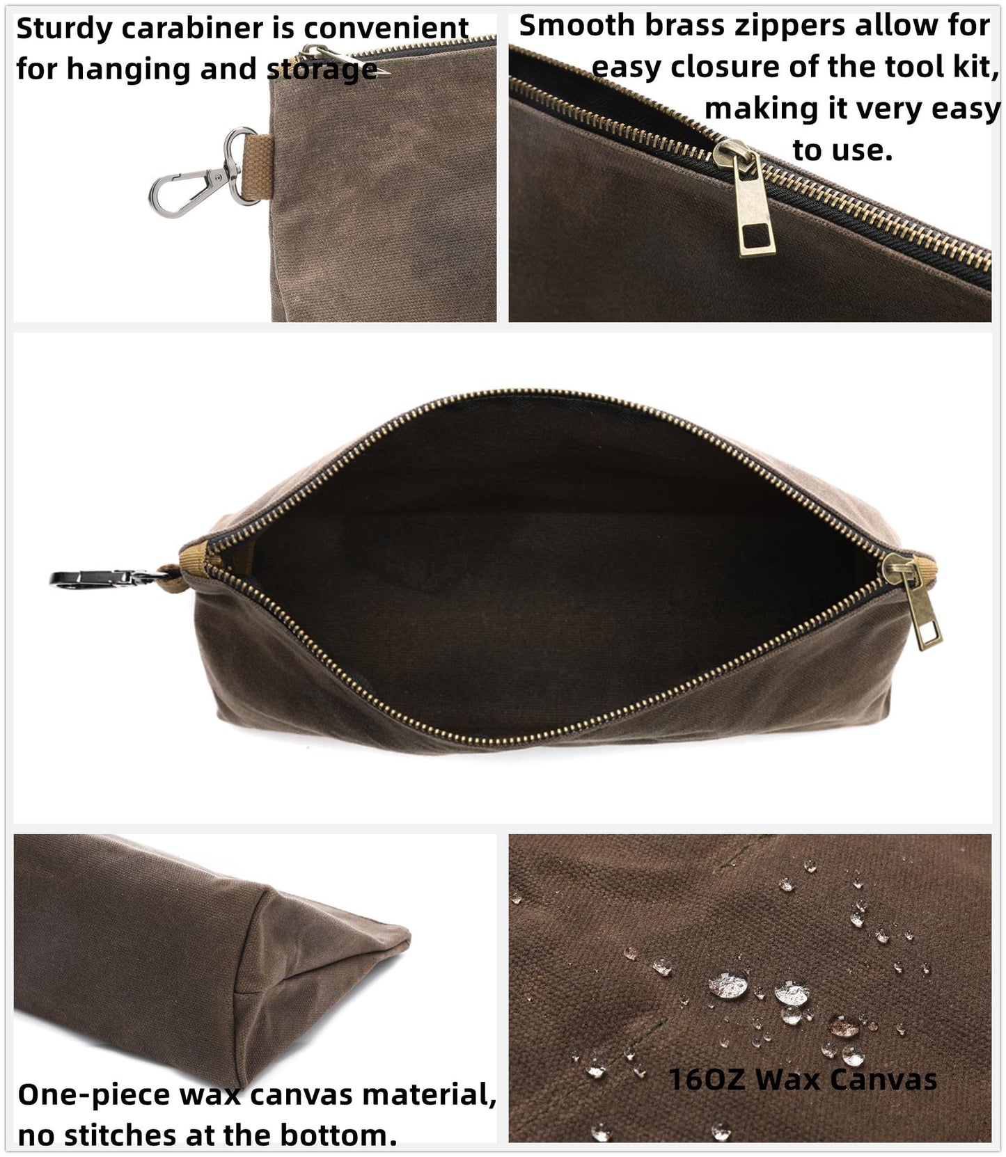 Heavy-Duty 16oz Waxed Cotton Canvas Multipurpose Parent Pouch