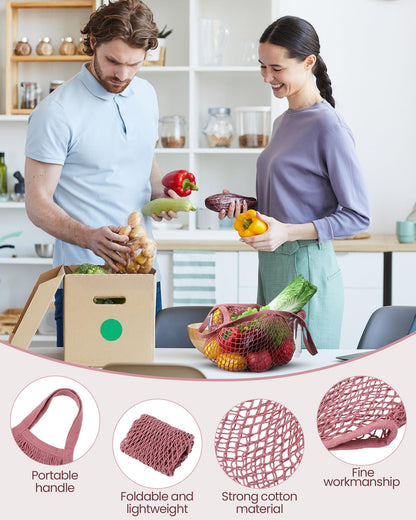 Eccliy 12-Piece Reusable Cotton Mesh Grocery and Produce Bags