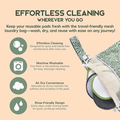 Greenzla Reusable Makeup Remover Pads: 20-Pack Bamboo Cotton Rounds