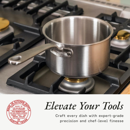 Made In 4 Quart Stainless Clad Saucepan: Professional 5-Ply Construction, Made in Italy for a Lifetime of Plastic-Free Cooking