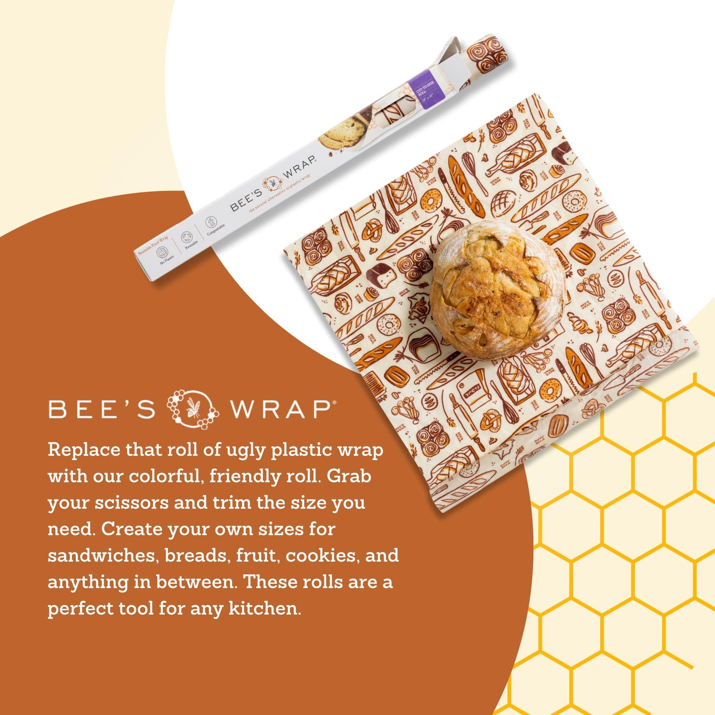 Bee’s Wrap Reusable Beeswax Food Wrap Roll (14" x 52")