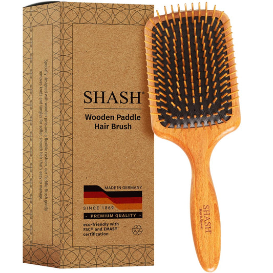 SHASH Since 1869 Wooden Paddle Brush | TRUE Shift Eco Hair Tool