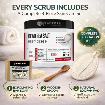Fragrance-Free Dead Sea Salt Body Scrub, Organic Oils – pureSCRUBS Unscented