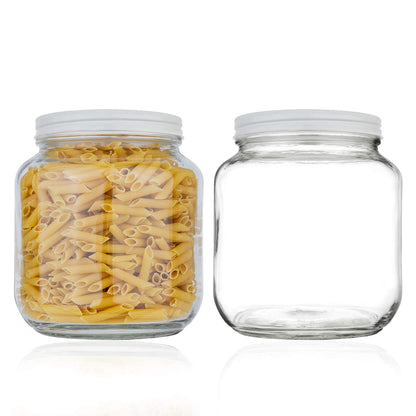 Kitchentoolz 64 oz Glass Mason Jars with Airtight Metal Lids (6 Pack)