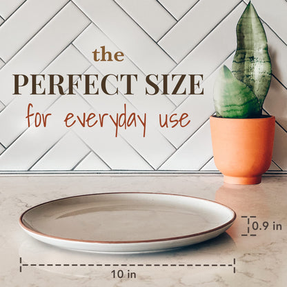 Mora Artisan Matte Ceramic Dinner Plates, Set of 6 (10 inch)