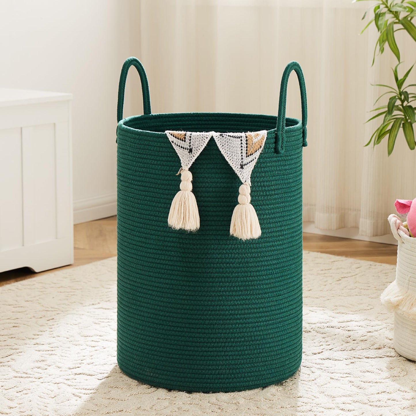 Artfeel 60L Handwoven Natural Cotton Rope Laundry Hamper