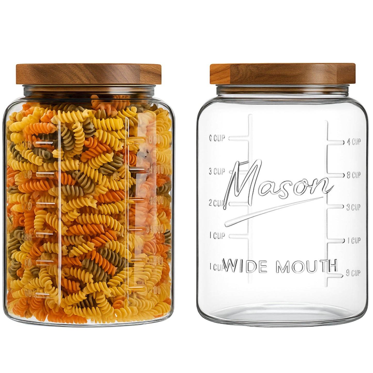 Kitchentoolz 1 Gallon Glass Mason Jar with Acacia Wood Lid