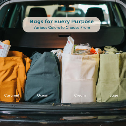 Nook Theory 3-Pack Reusable Cotton Canvas Grocery Bags (12 oz)