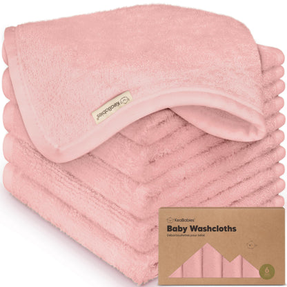 KeaBabies Bamboo Washcloths: 500GSM Ultra-Soft 6-Pack