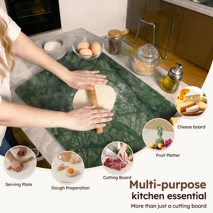 Diflart Natural Granite Cutting Board: Large 16" x 20" Polished Stone Slab.