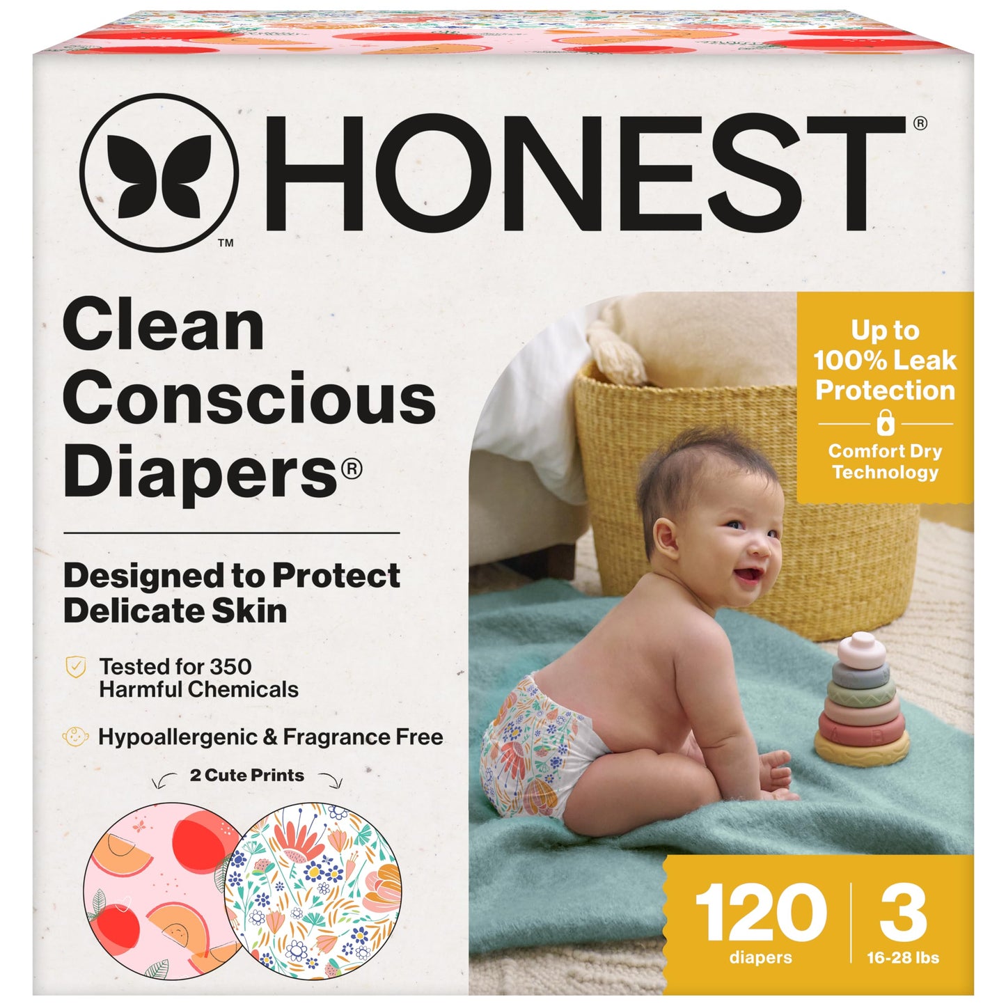 The Honest Company Comfort Dry Diapers: TCF Plant-Based Protection