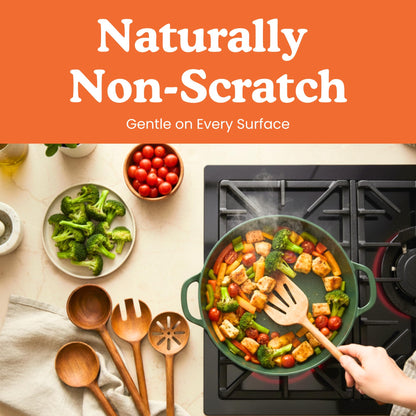 Non-Toxic 6-Piece One-Piece Wooden Utensil Set