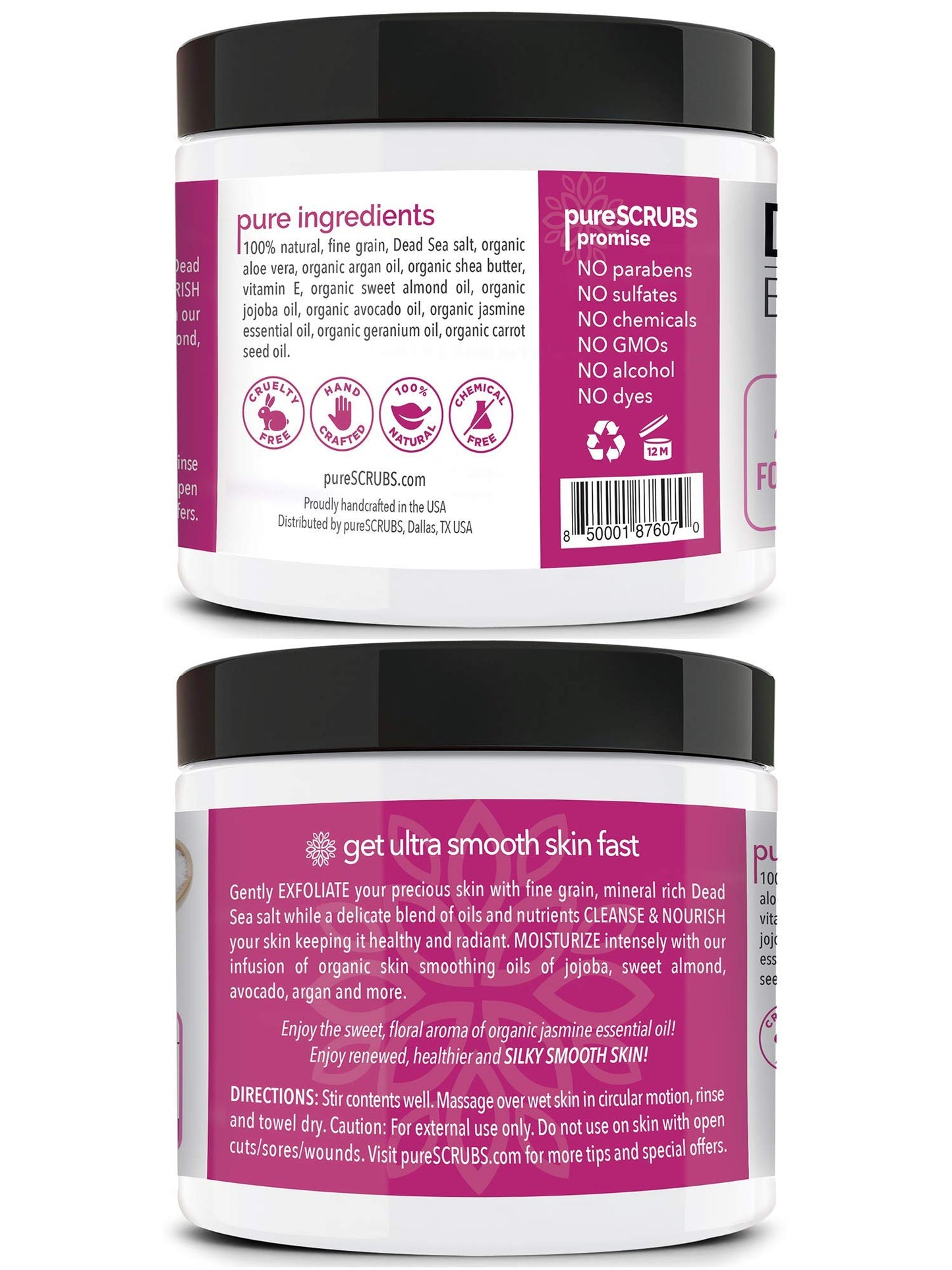 Fragrance-Free Dead Sea Salt Body Scrub, Organic Oils – pureSCRUBS Unscented