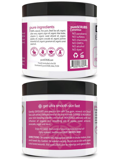 Fragrance-Free Dead Sea Salt Body Scrub, Organic Oils – pureSCRUBS Unscented