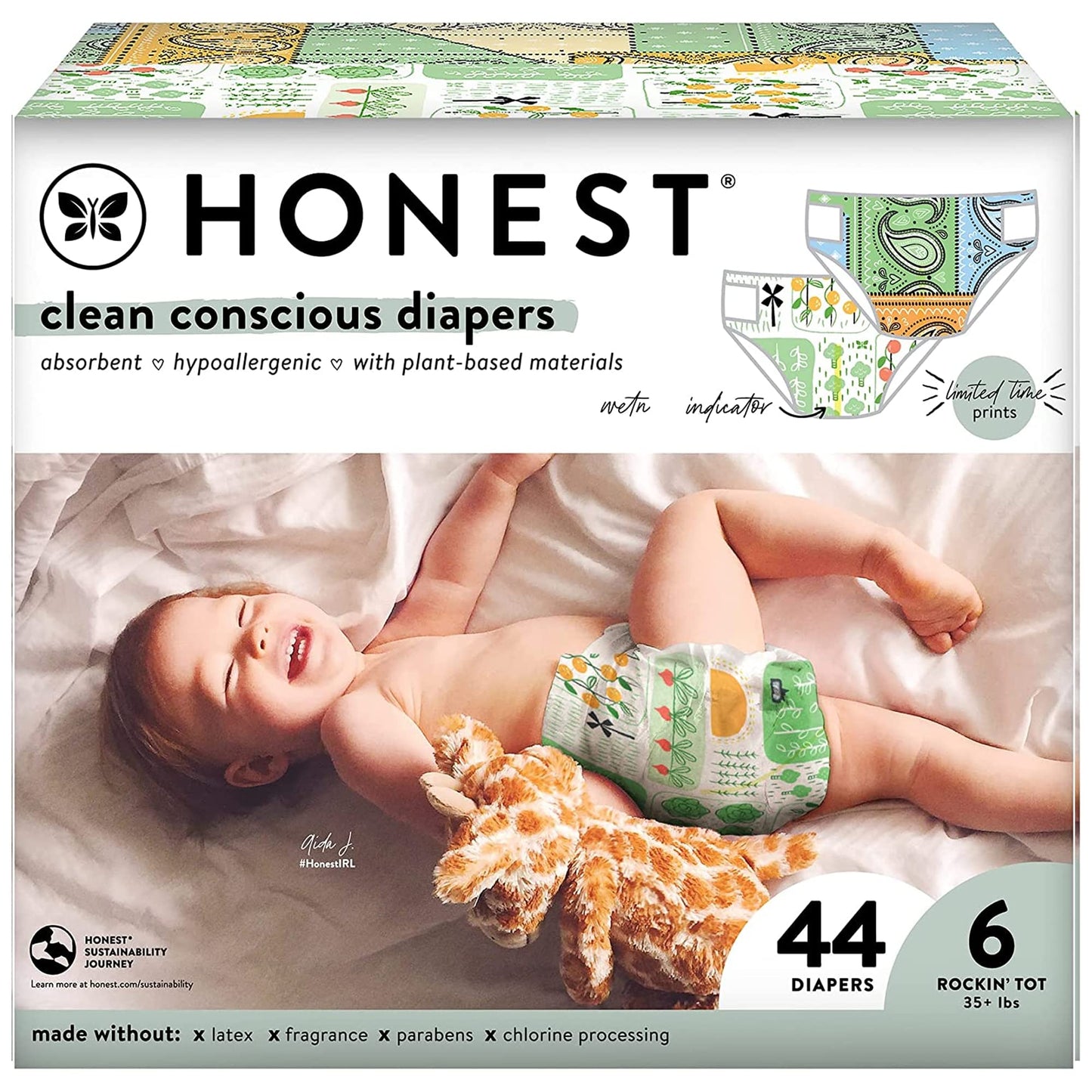 The Honest Company Comfort Dry Diapers: TCF Plant-Based Protection