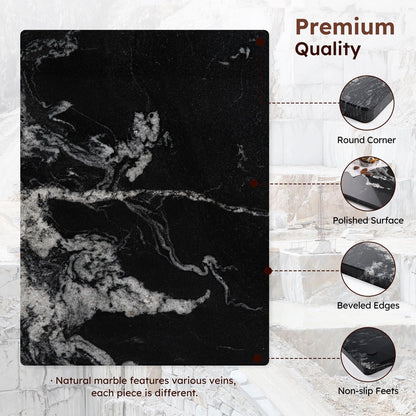 Diflart Natural Granite Cutting Board: Large 16" x 20" Polished Stone Slab.