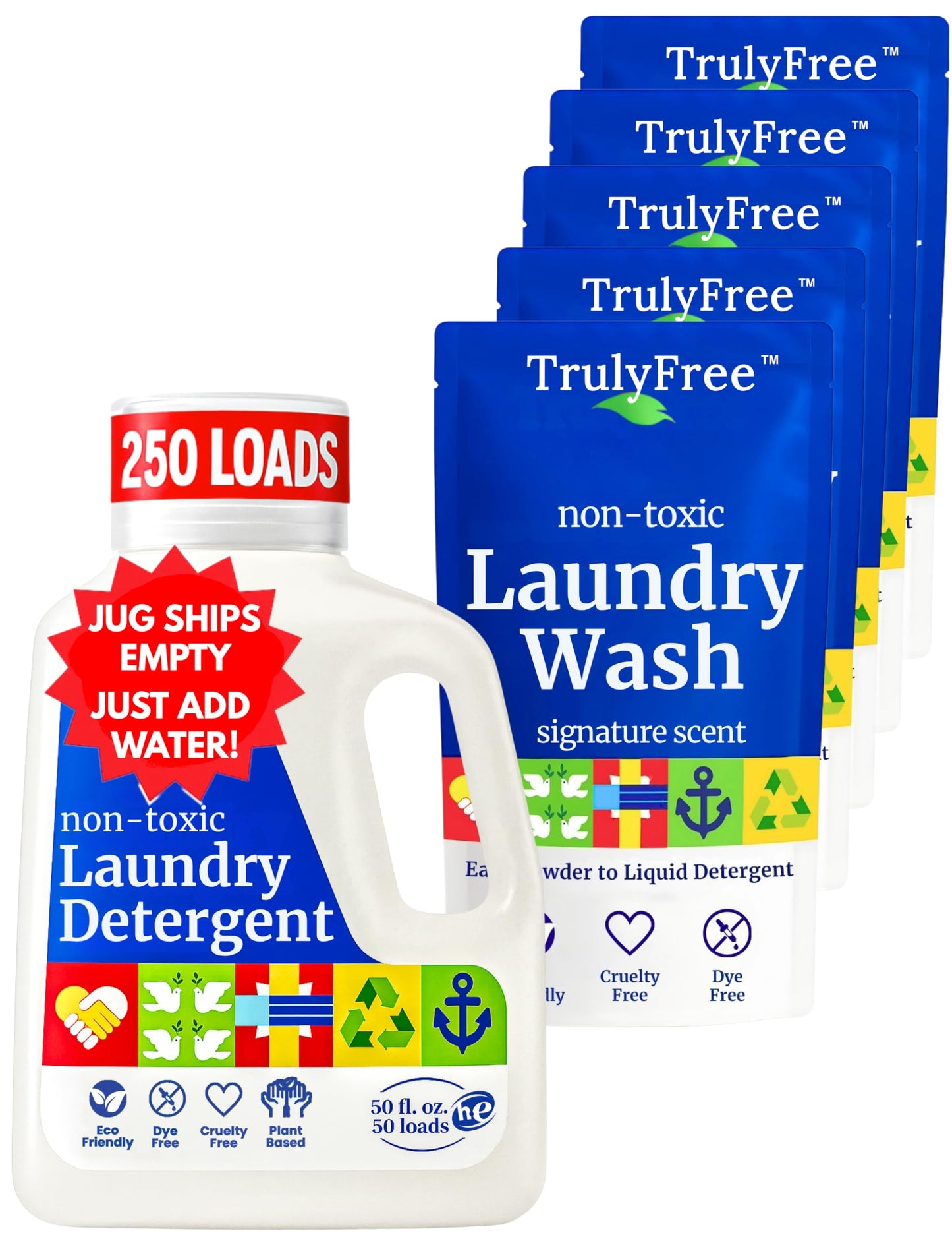 Truly Free Plant-Based Refillable Laundry Wash for Sensitive Skin