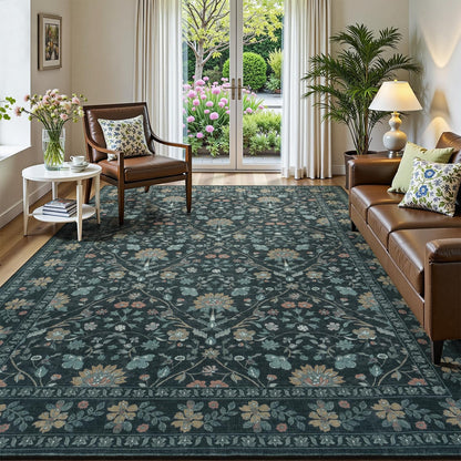 Vibrug Coastal Medallion OEKO-TEX Certified Washable Area Rug