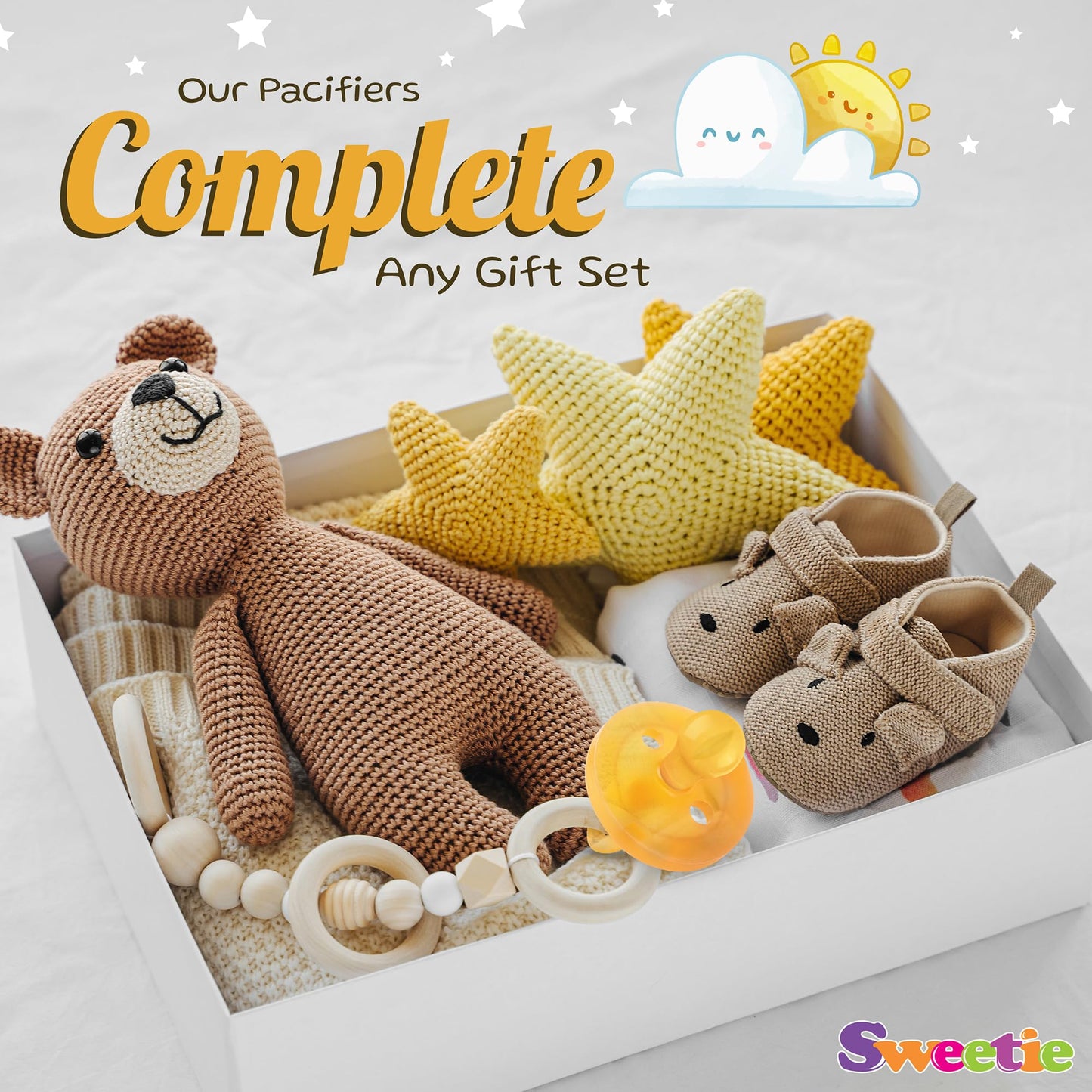 SWEETIE Natural Rubber Pacifier: 100% Pure Rounded Soother