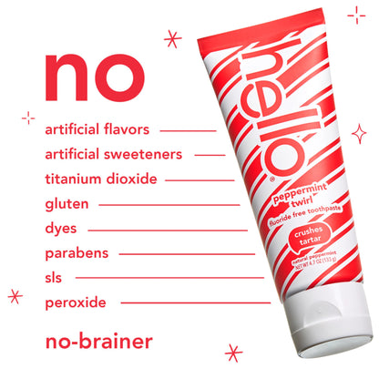 Hello Antiplaque & Whitening Fluoride-Free Toothpaste: Natural Peppermint