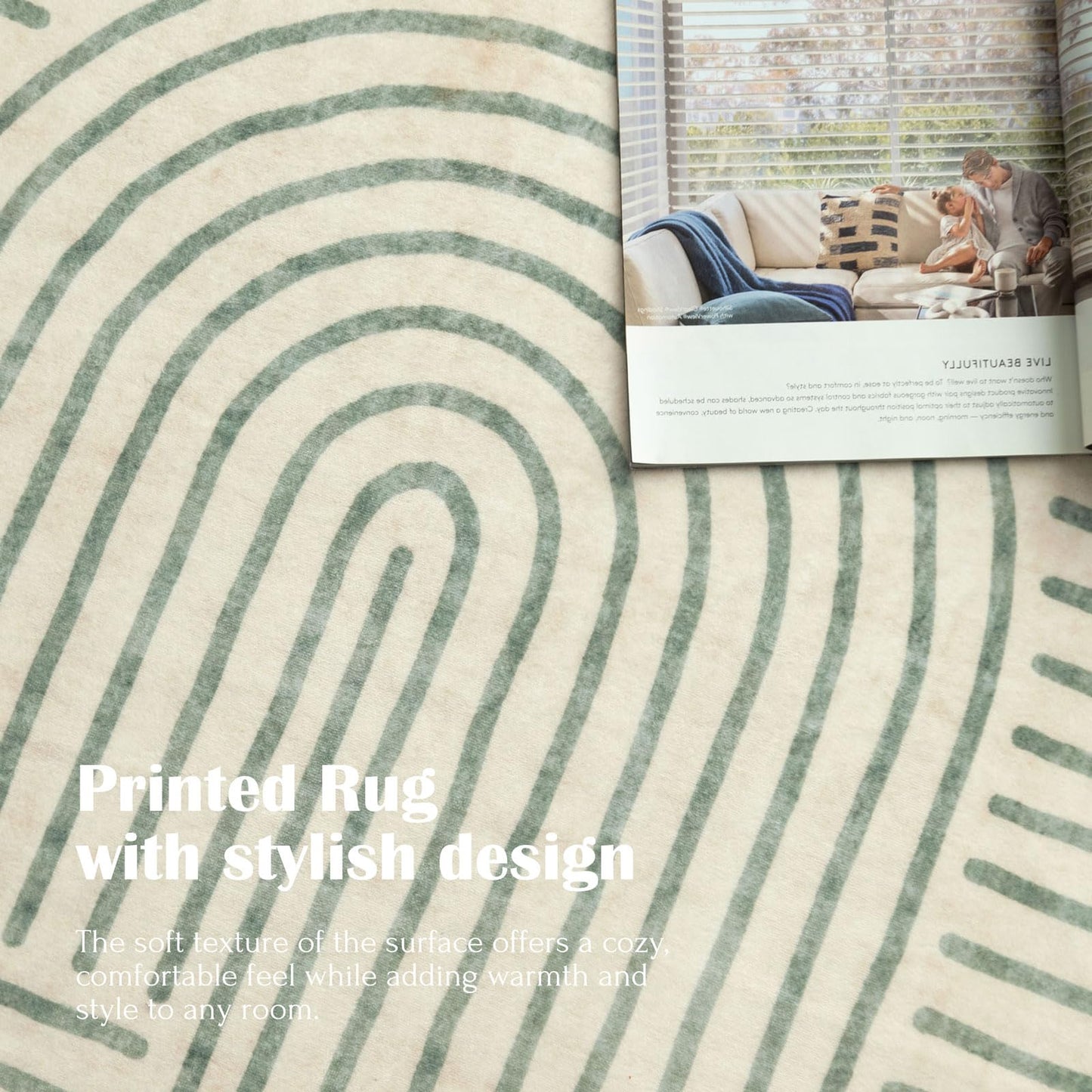 LUXRUG 6x9 OEKO-TEX Certified Modern Abstract Washable Rug