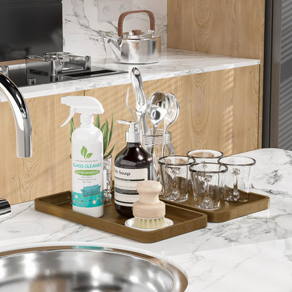 Sustainable Bamboo Bathroom Vanity Tray: Sleek Countertop Organizer