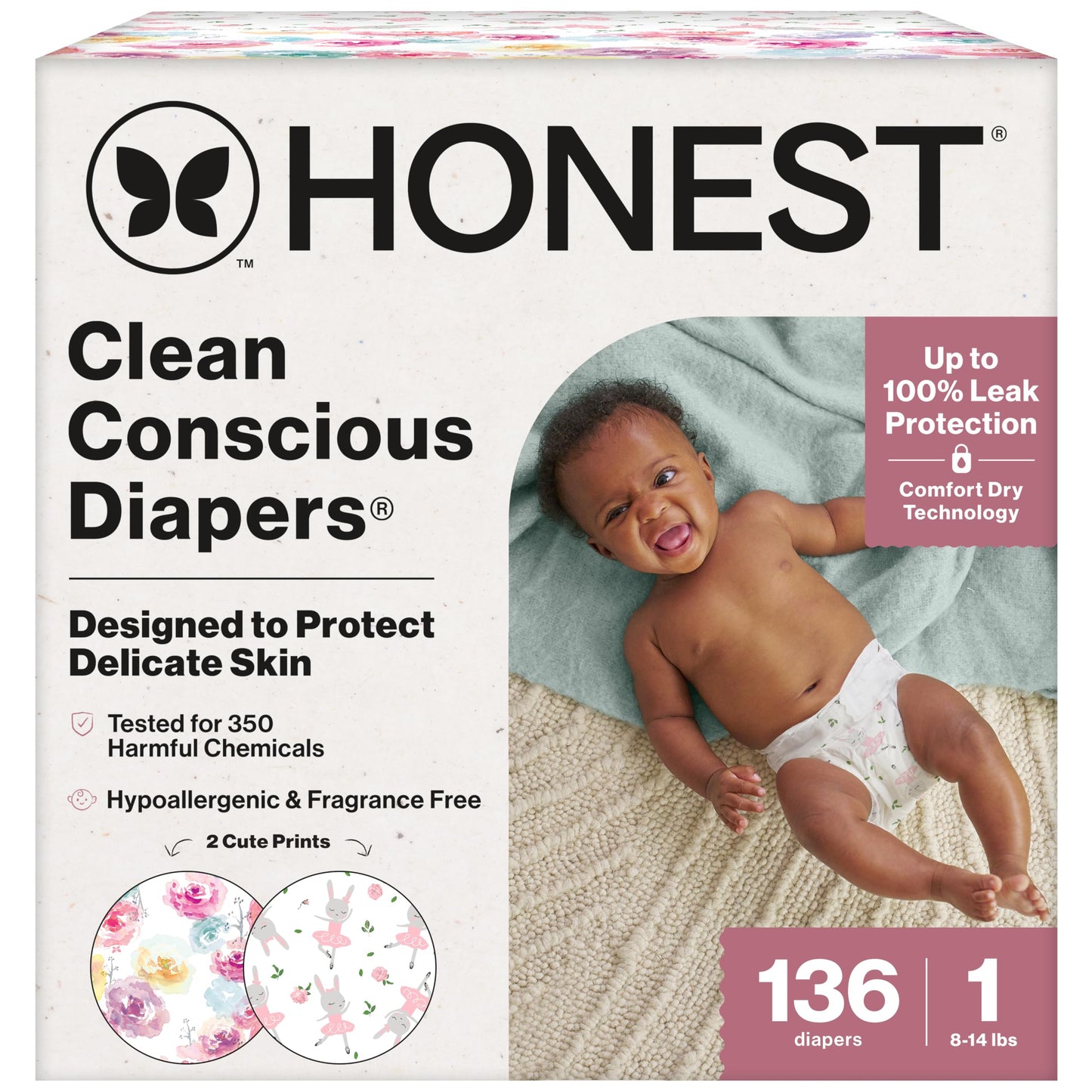 The Honest Company Comfort Dry Diapers: TCF Plant-Based Protection
