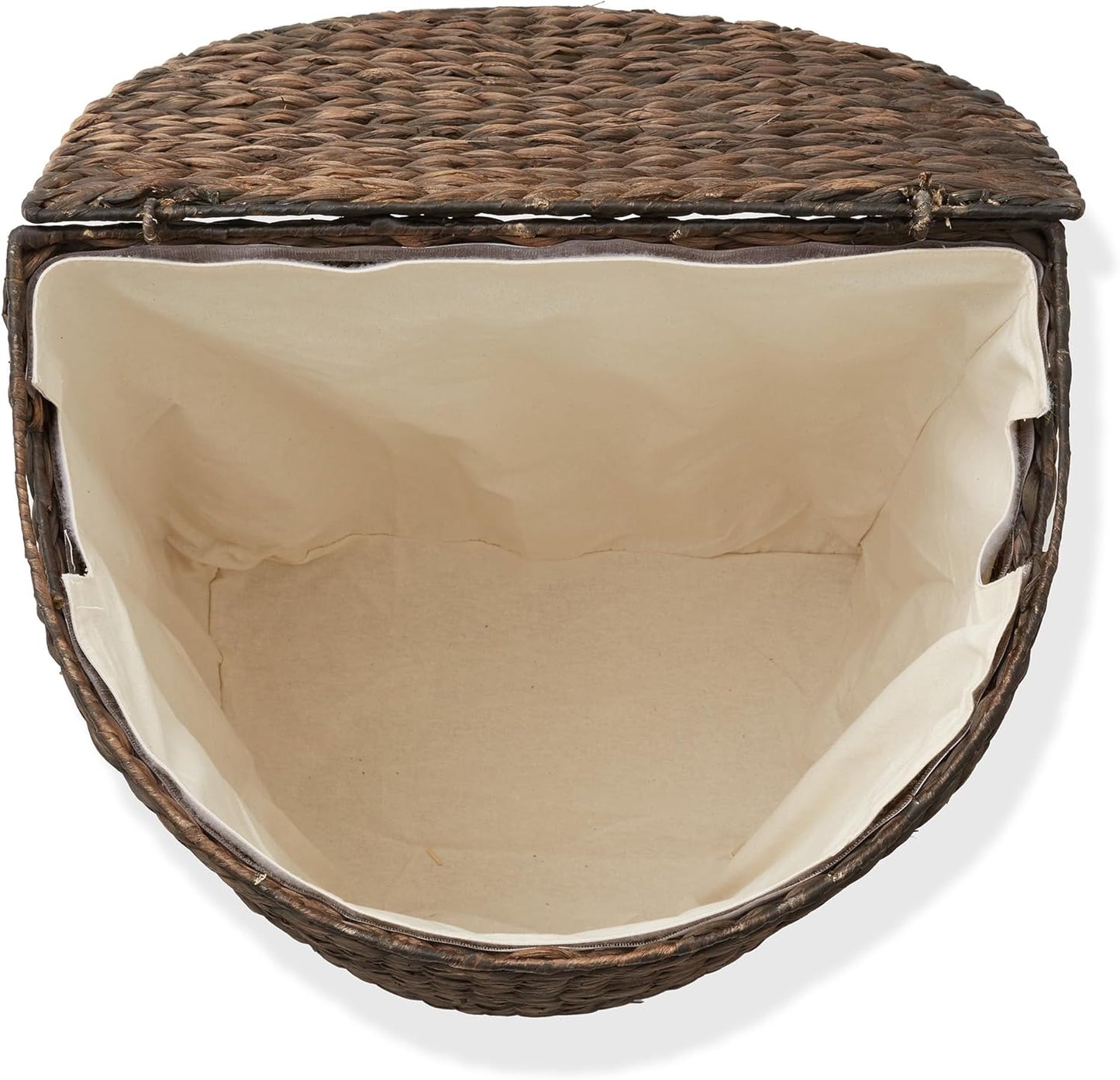 Casafield Handwoven Sustainable Water Hyacinth Half Moon Laundry Hamper