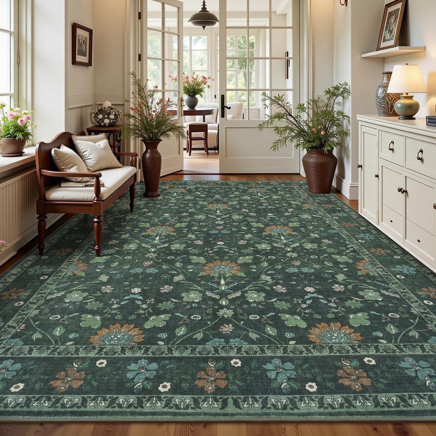 Vibrug Coastal Medallion OEKO-TEX Certified Washable Area Rug
