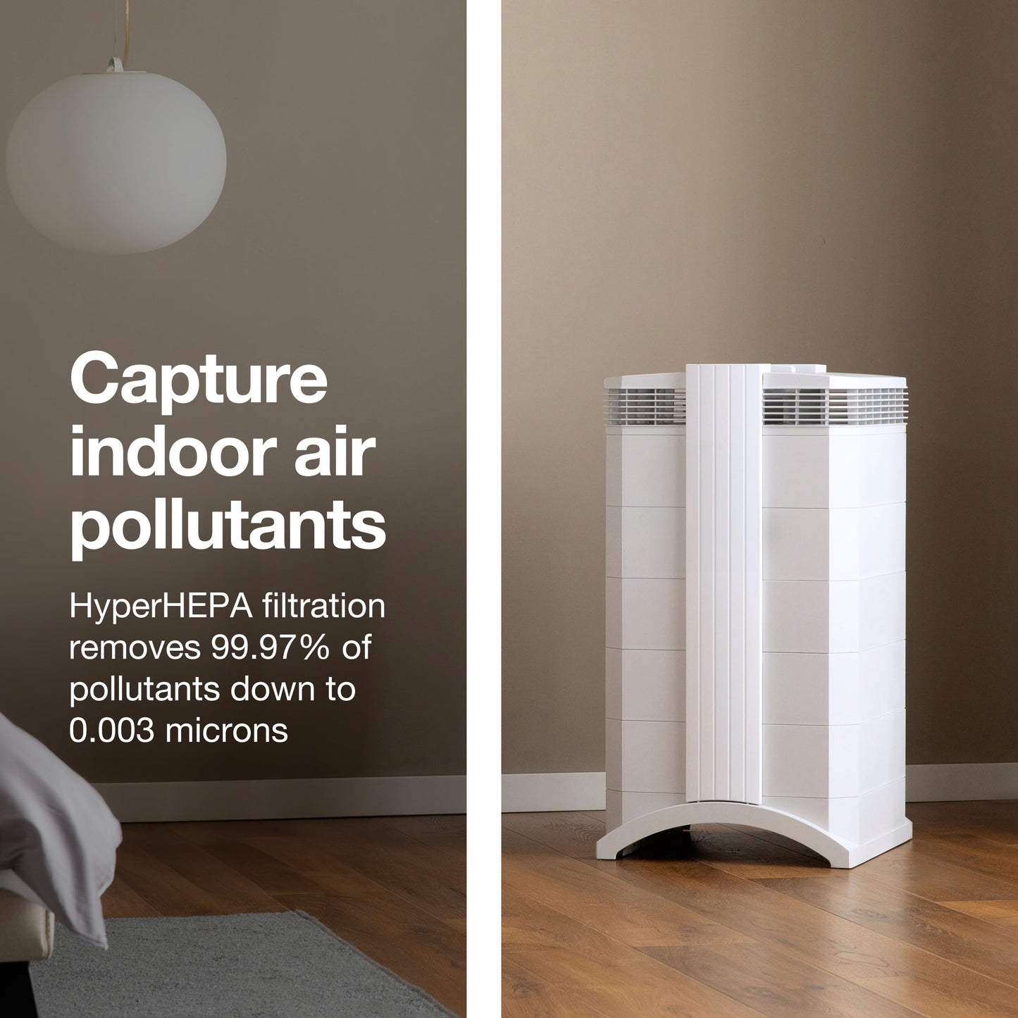 IQAir HealthPro Plus: HyperHEPA Filtration Removes 99.995% of Particles Down to 0.003 Microns