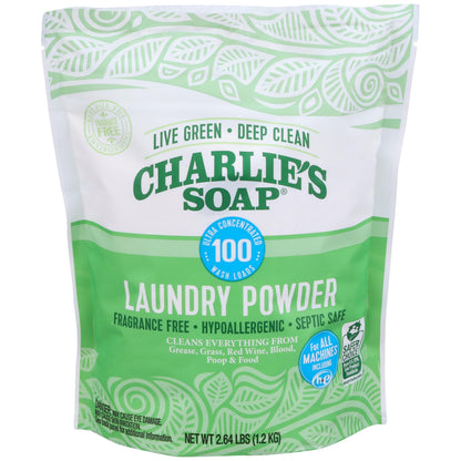 Charlie’s Soap Fragrance-Free Hypoallergenic Deep Cleaning Laundry Powder