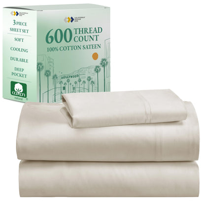 California Design Den 600‑Thread Cotton Sheets | TRUE Shift 4‑Pc Cal King Set