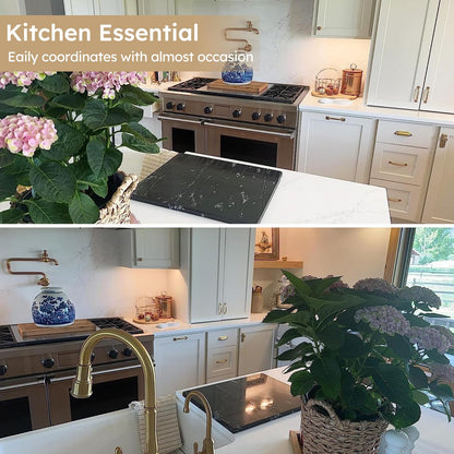 Diflart Natural Granite Cutting Board: Large 16" x 20" Polished Stone Slab.