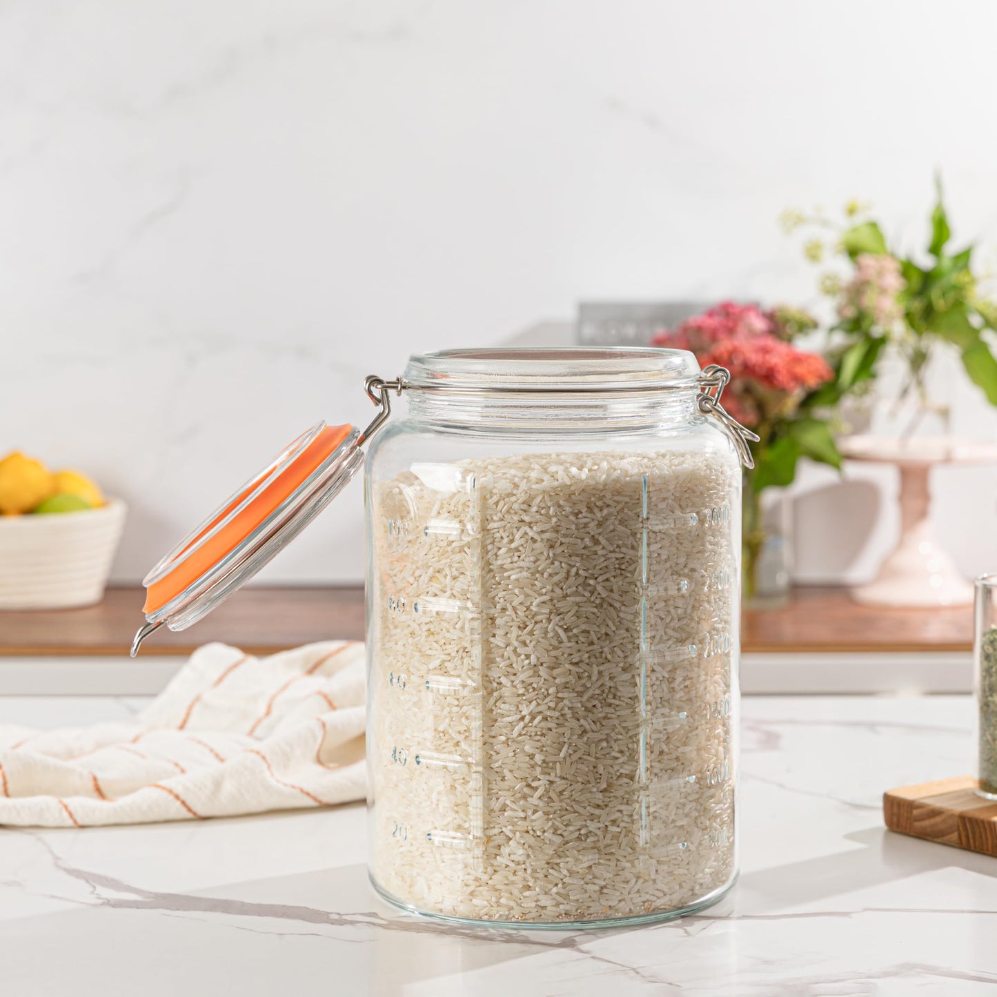 Kitchentoolz 1 Gallon Glass Mason Jar with Glass Lid