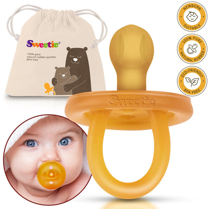 SWEETIE Natural Rubber Pacifier: 100% Pure Rounded Soother