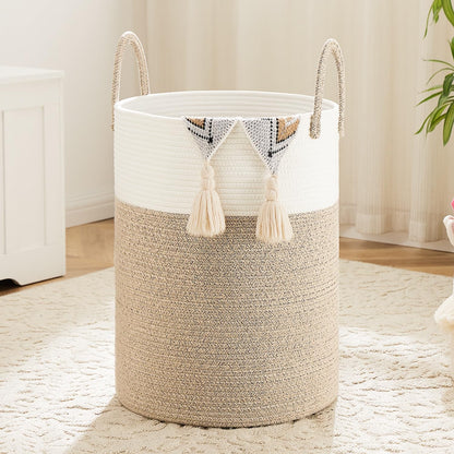 Artfeel 60L Handwoven Natural Cotton Rope Laundry Hamper
