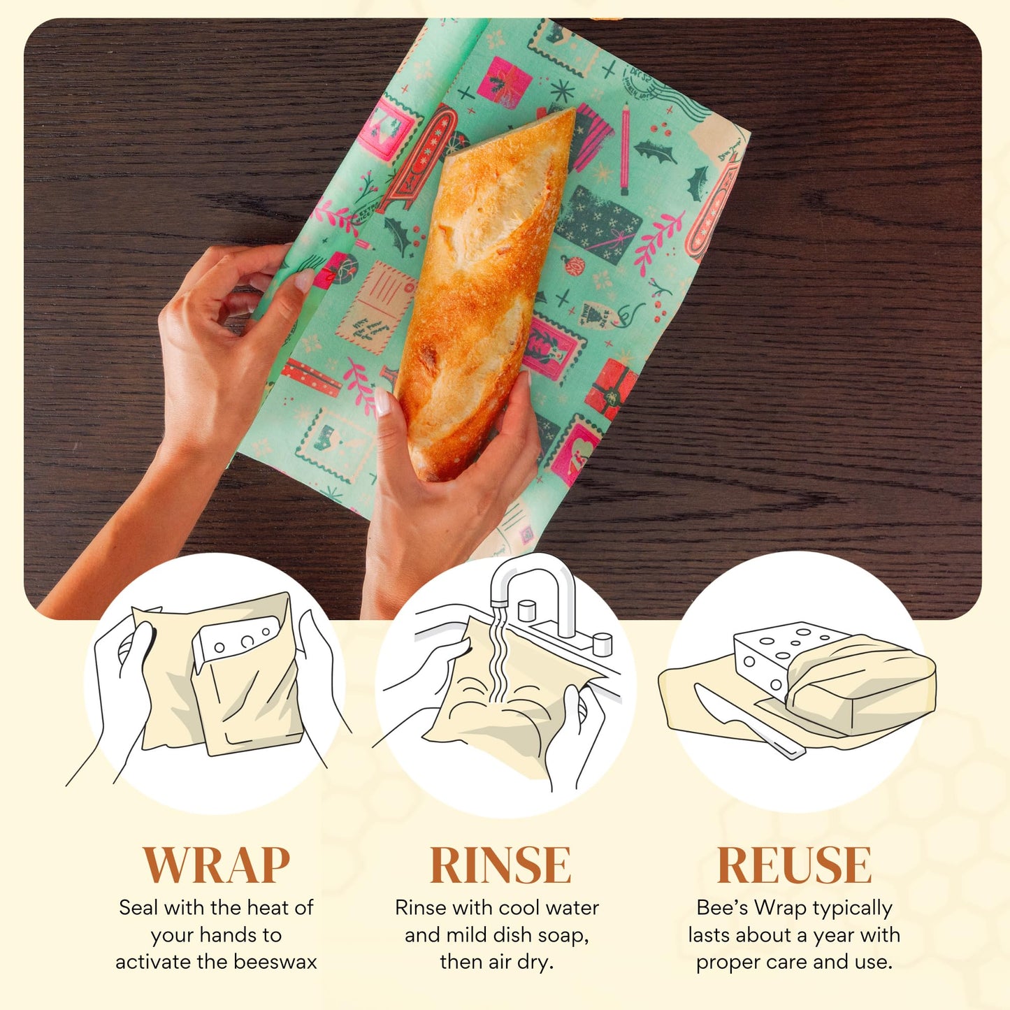 Bee’s Wrap Reusable Beeswax Food Wrap Roll (14" x 52")