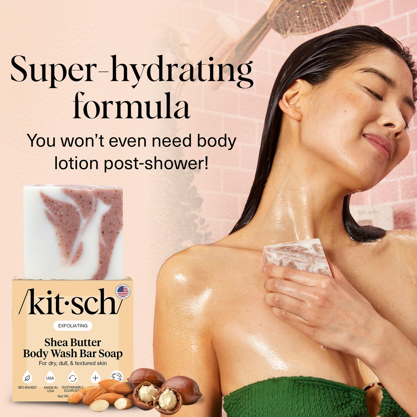 Plastic-Free Sugar Body Scrub Bar, Vegan & Leaping Bunny – Kitsch