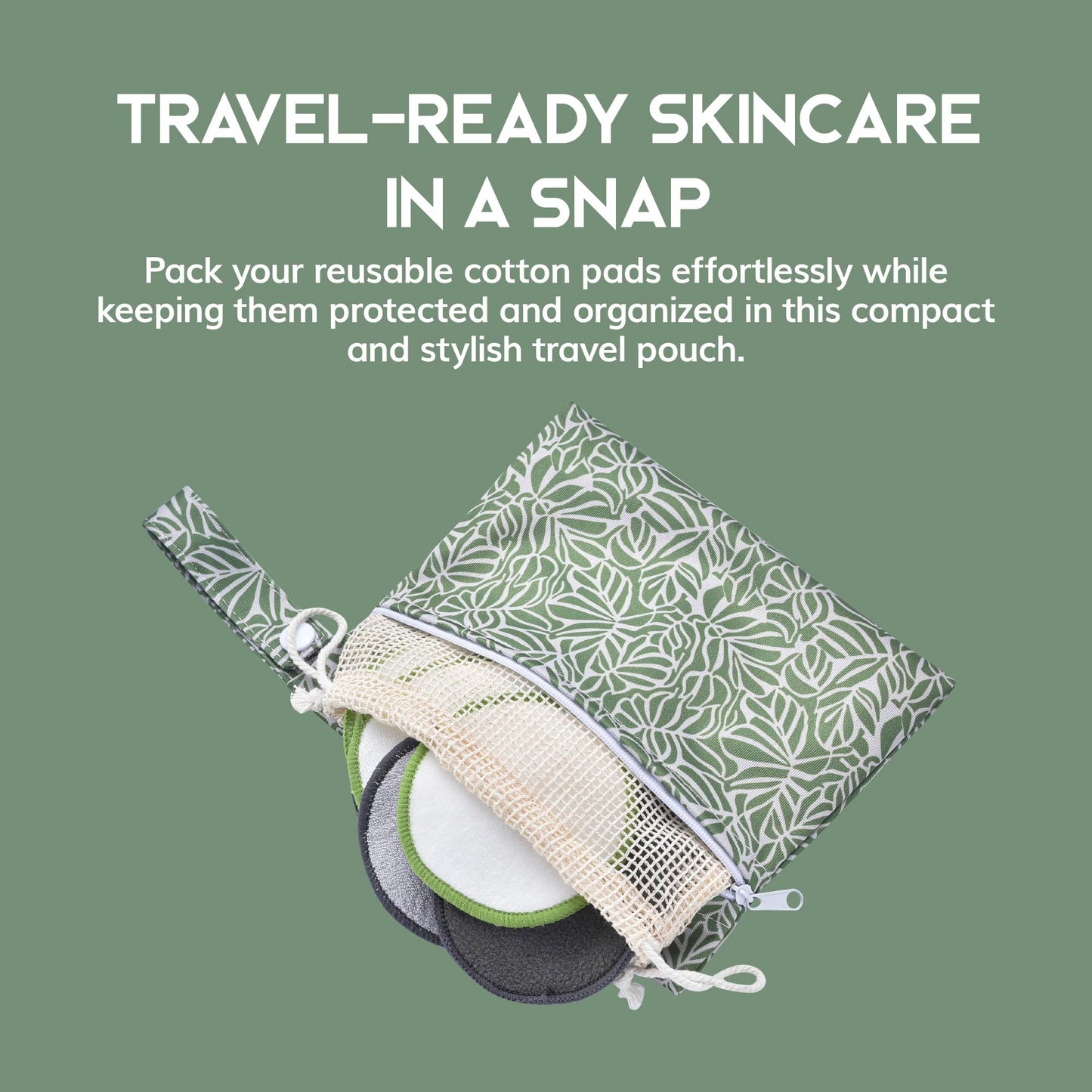 Greenzla Reusable Makeup Remover Pads: 20-Pack Bamboo Cotton Rounds