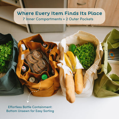 Nook Theory 3-Pack Reusable Cotton Canvas Grocery Bags (12 oz)