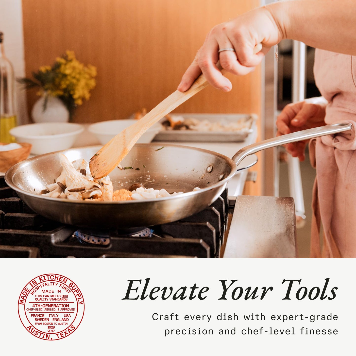 Made In 12-Inch Stainless Clad Frying Pan: Professional 5-Ply Construction, for a Lifetime of Plastic-Free Searing