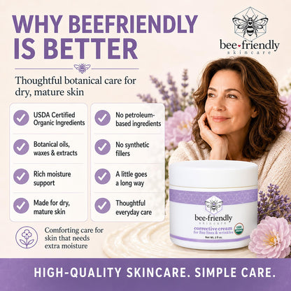 USDA Certified Organic Fragrance-Free Face Cream, Corrective – BeeFriendly
