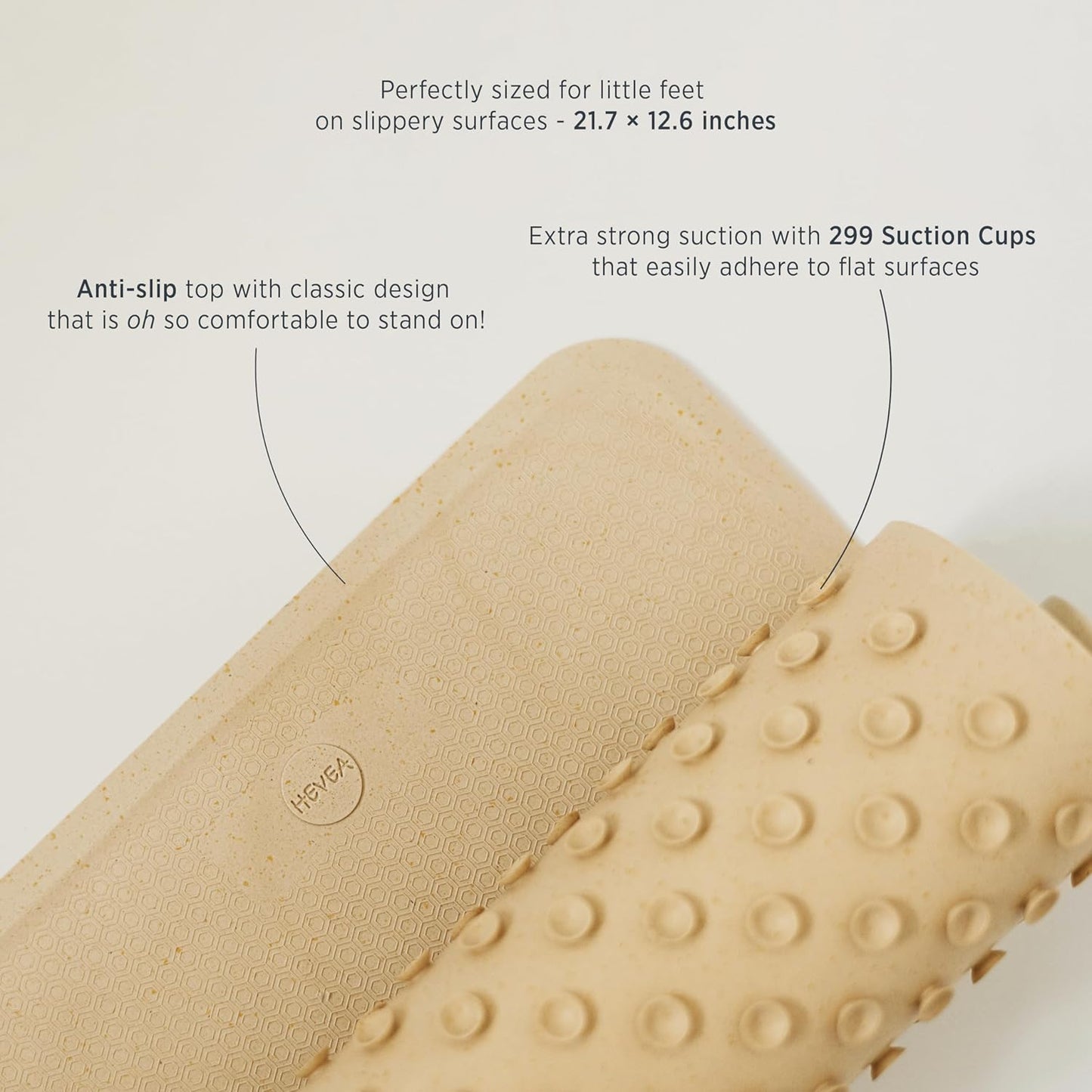 HEVEA Natural Rubber Wave Bath Mat: Plastic-Free & Biodegradable
