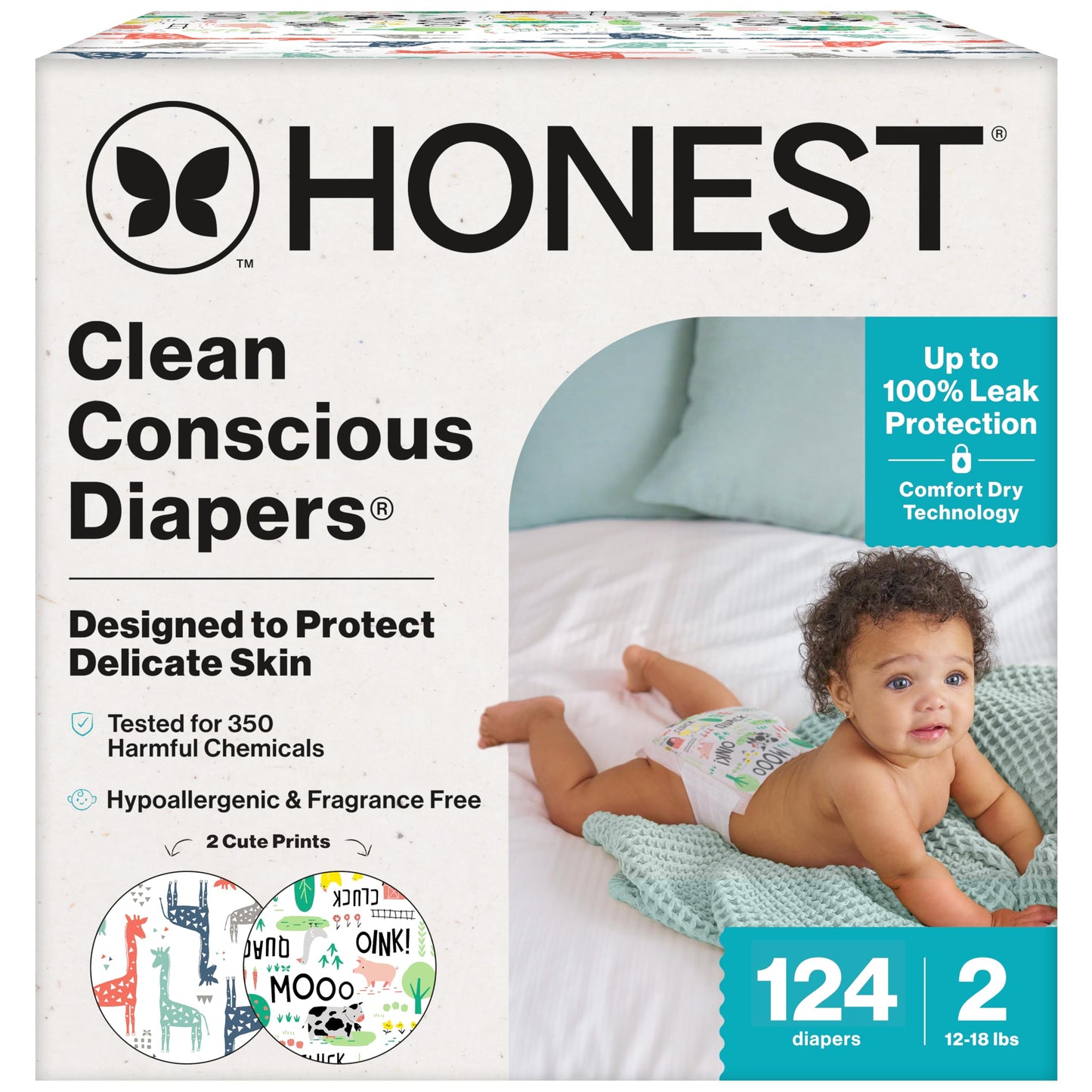 The Honest Company Comfort Dry Diapers: TCF Plant-Based Protection