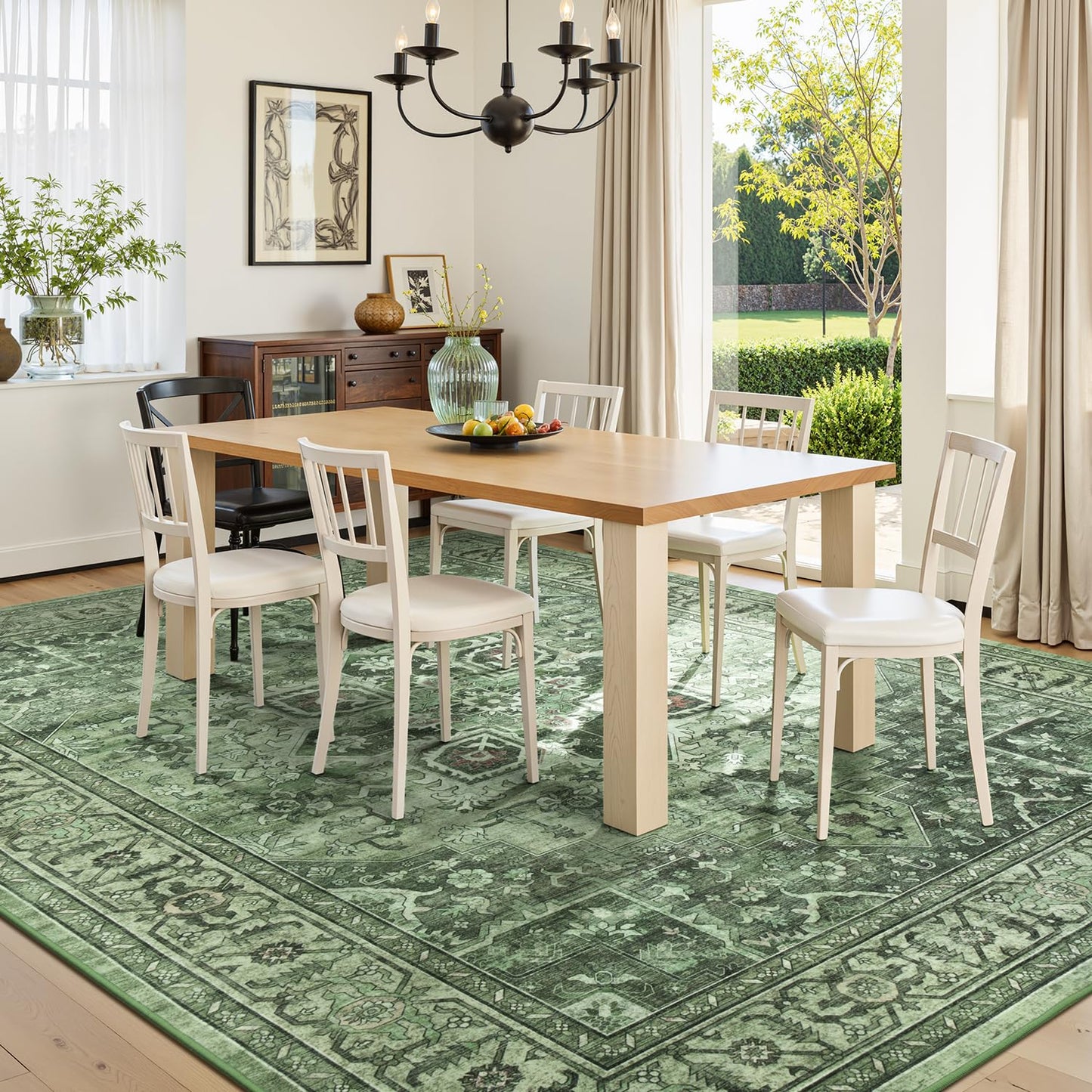 Vibrug Coastal Medallion OEKO-TEX Certified Washable Area Rug