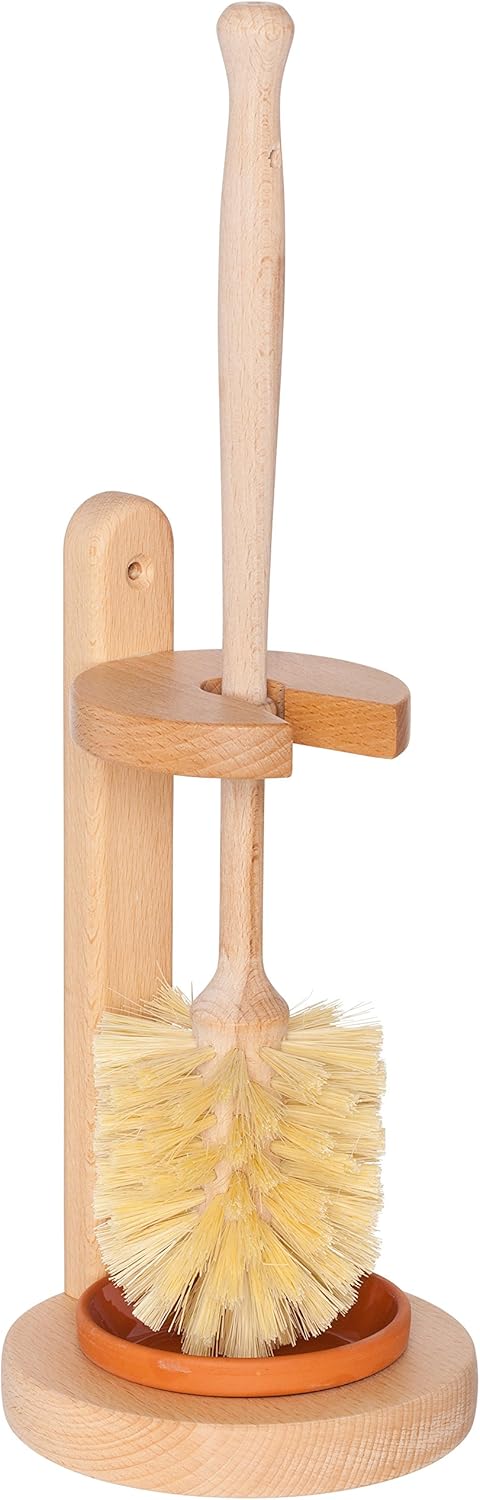 Redecker Beechwood Toilet Brush & Stand – Tampico Fiber, Plastic‑Free & Made in Germany