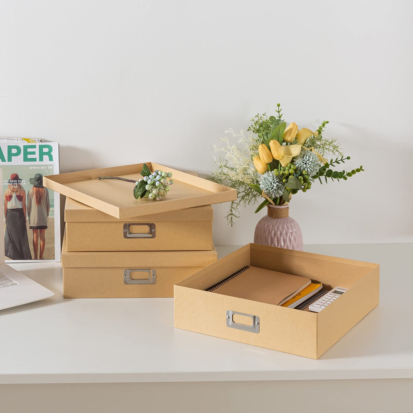 End Plastic Bins: Decorative Storage Boxes Made from Premium, Recyclable Kraft Paper