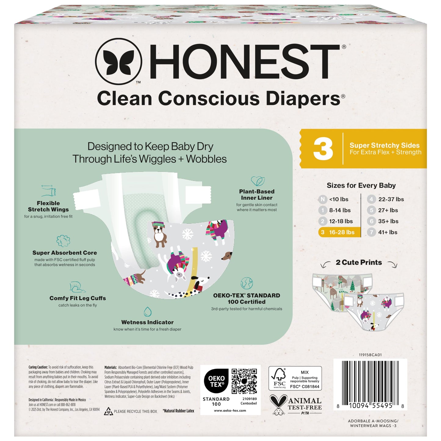 The Honest Company Comfort Dry Diapers: TCF Plant-Based Protection
